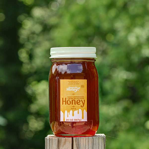 Wildflower-light, fruity taste; 20 oz. Jar - Local Greenville, SC Honey